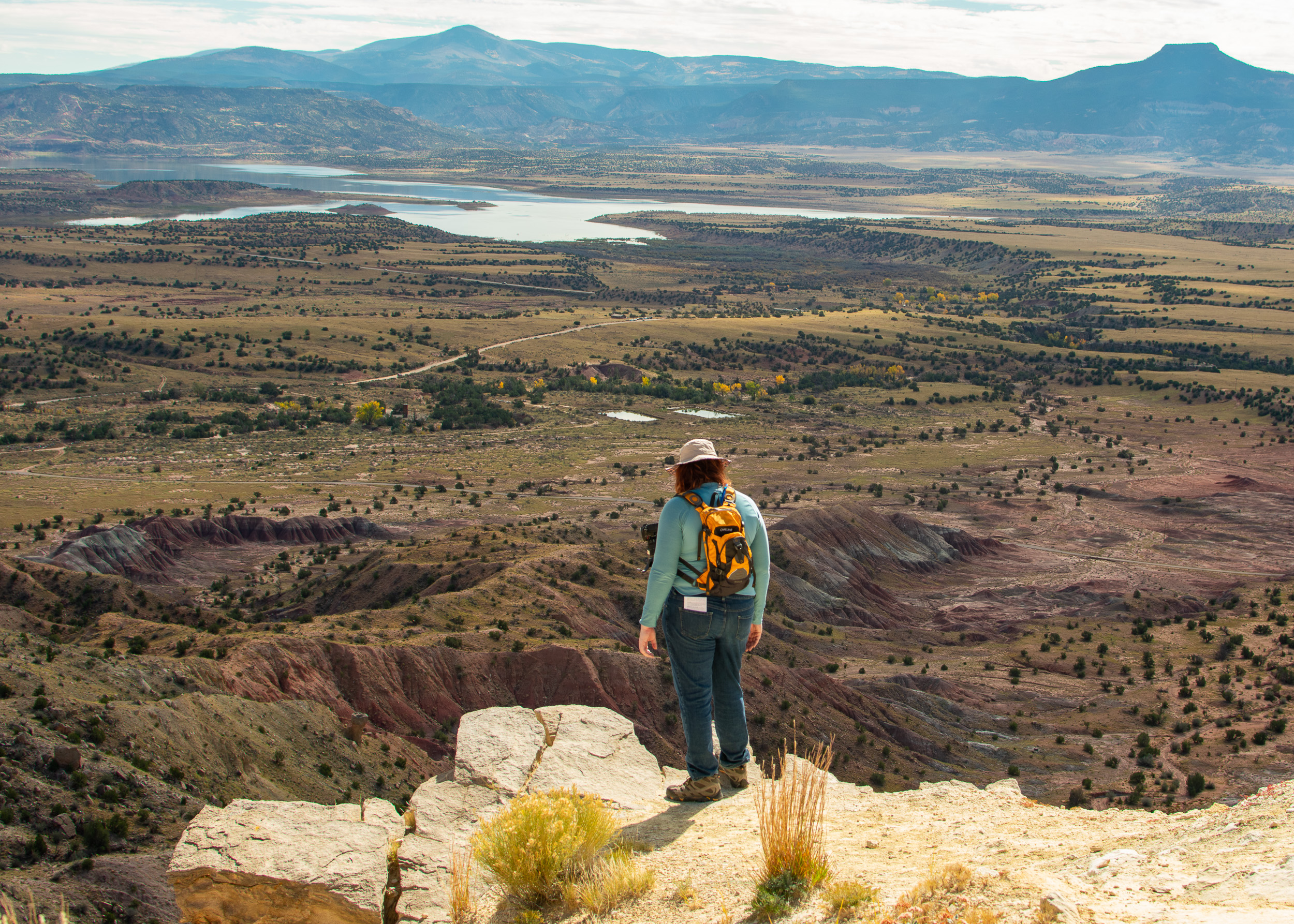Everly Coleman looking out over a landscape