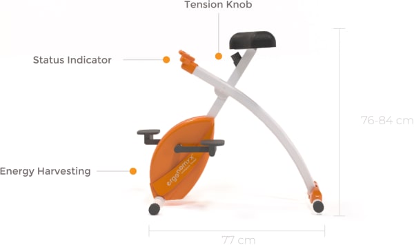 Ergonomyx Under Desk Bike Diagram