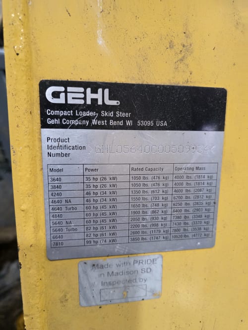 Additional Image for Used 2008 Gehl 5640 (Deutz Engine)