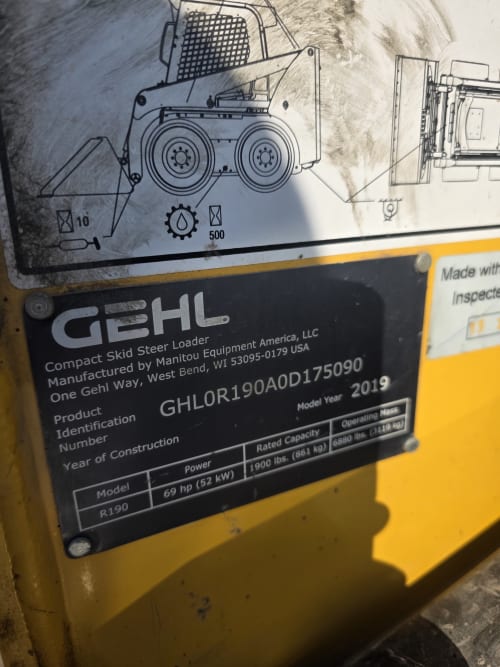 Additional Image for 2019 Gehl R190 One Owner Low Hours