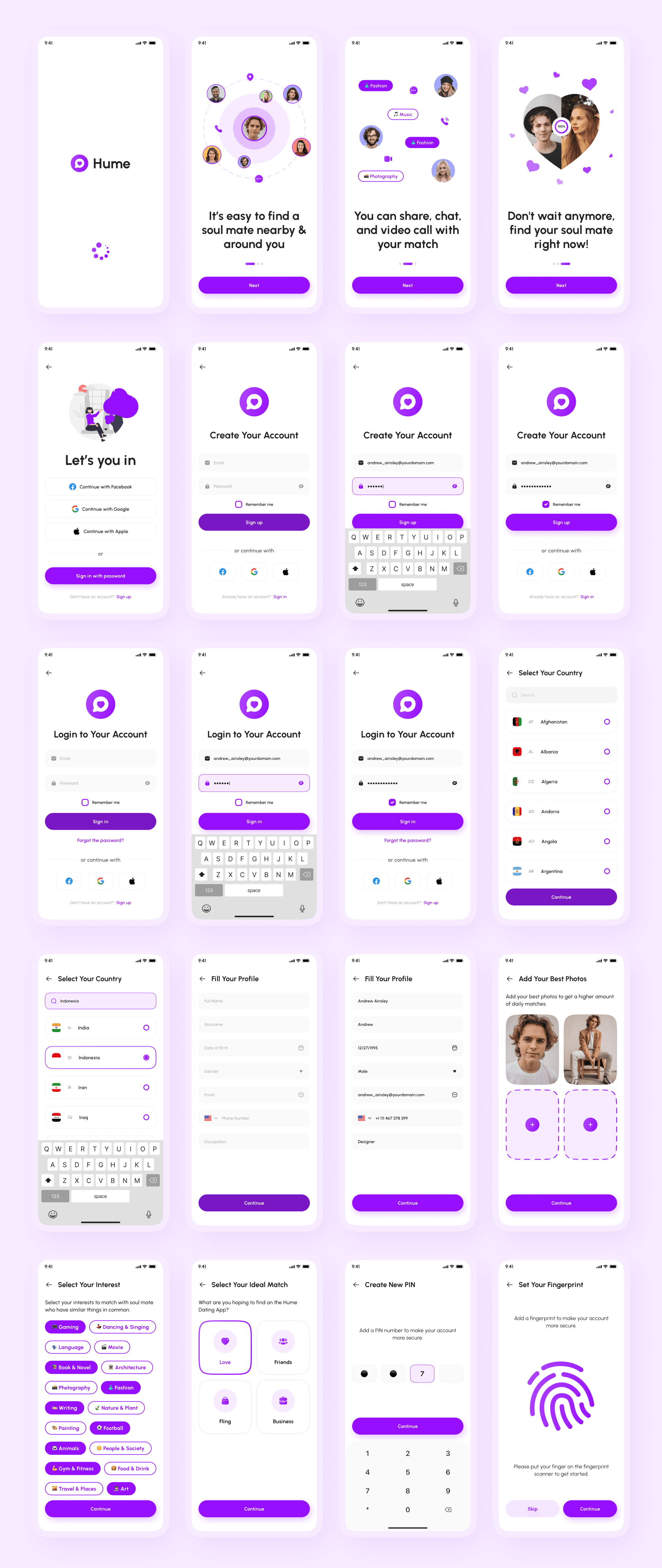 Hume - Dating React Native CLI App Ui Kit - 2