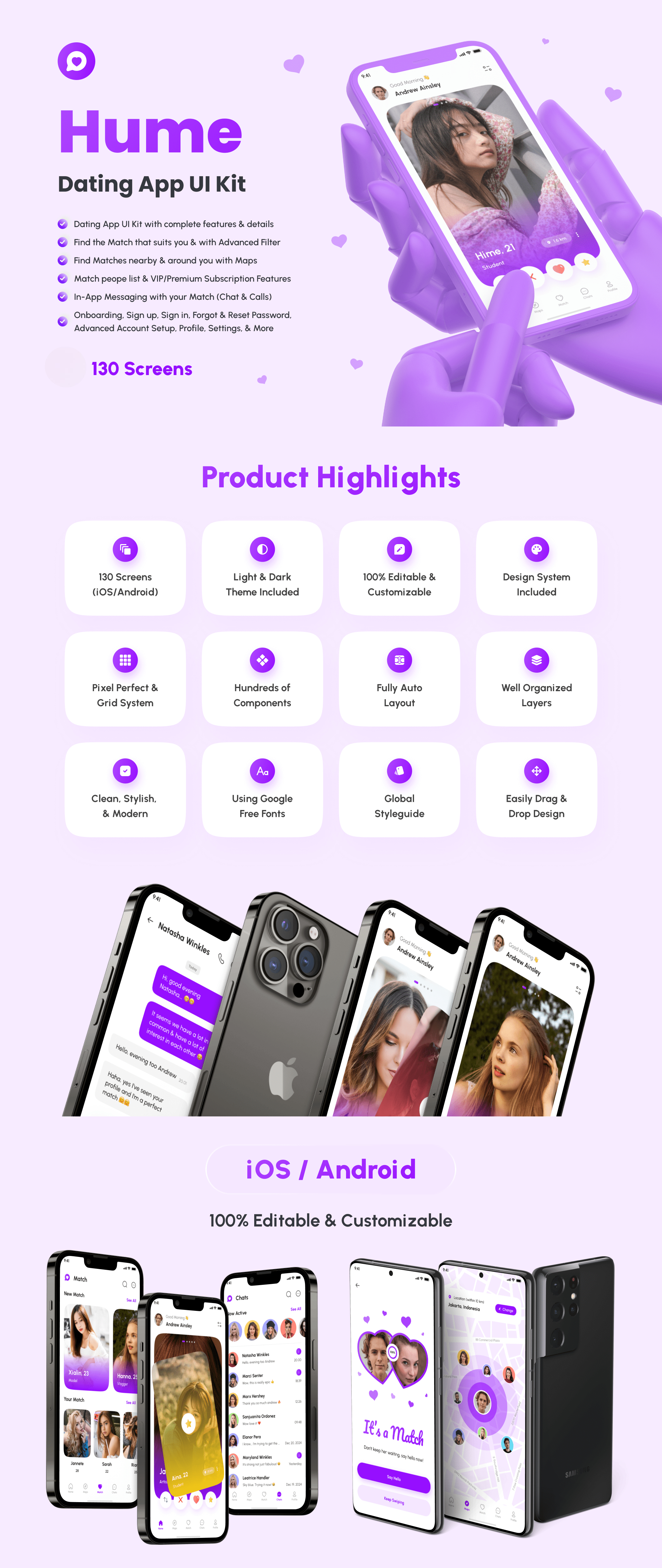 Hume - Dating React Native CLI App Ui Kit - 1