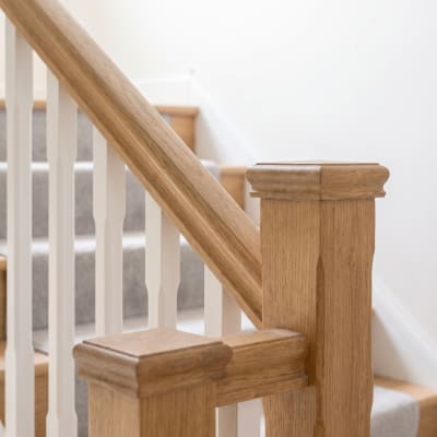 Staircase handrail before cleaning