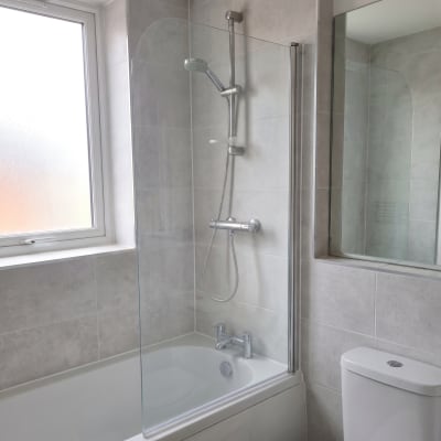 The same shower screen after cleaning