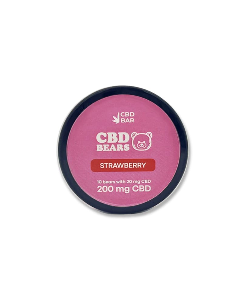 CBD желейні ведмедики полуниця, 10шт, 200мг CBD, Vegan