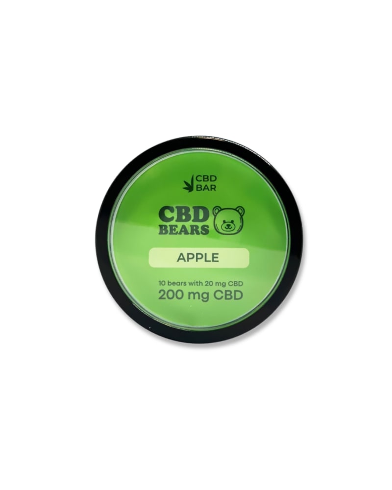 CBD желейні ведмедики яблуко, 10 шт 200 мг CBD, Vegan