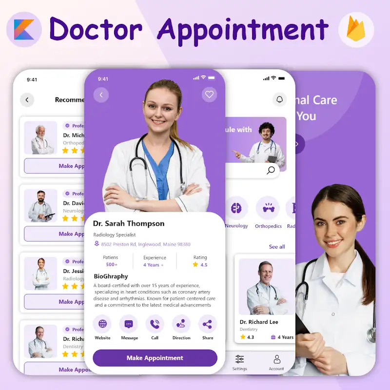 🩺 Doctor Appointment App in Kotlin (Android Studio + Firebase)