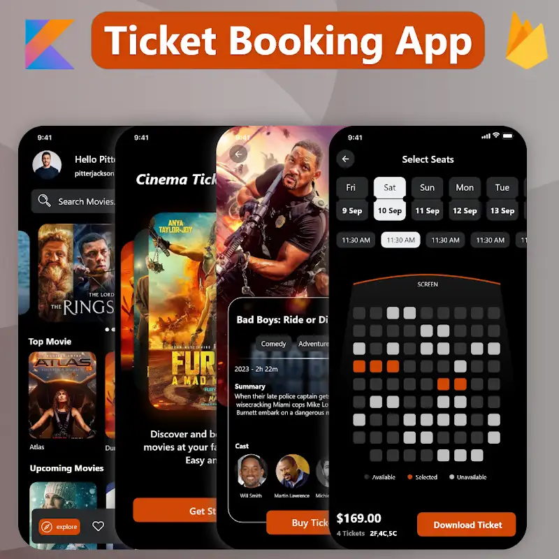 🎞️ Movie Ticket Booking App – Kotlin + Firebase