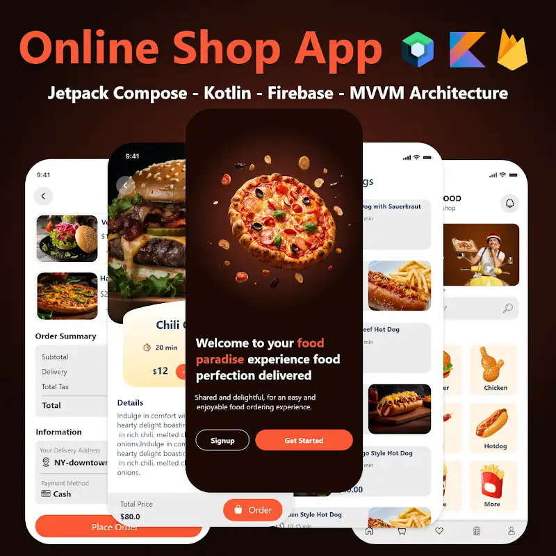 🍔 Food Order App – Android Studio with Jetpack Compose & Firebase