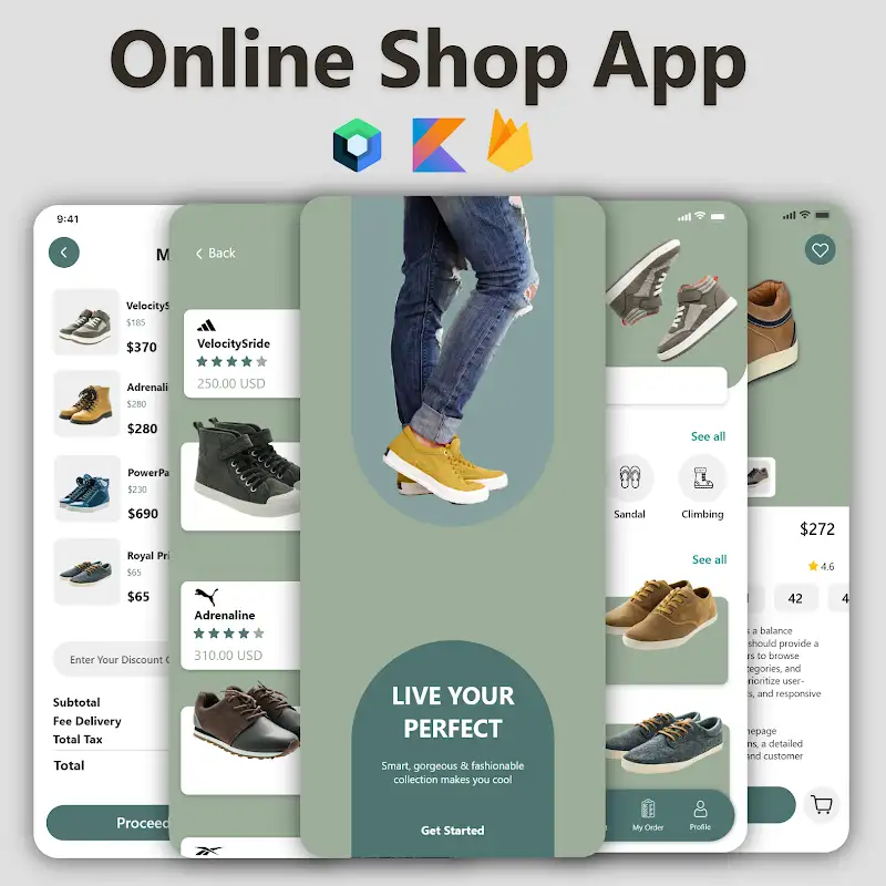 👟 Shoe Store App – Android Studio + Kotlin MVVM + Firebase