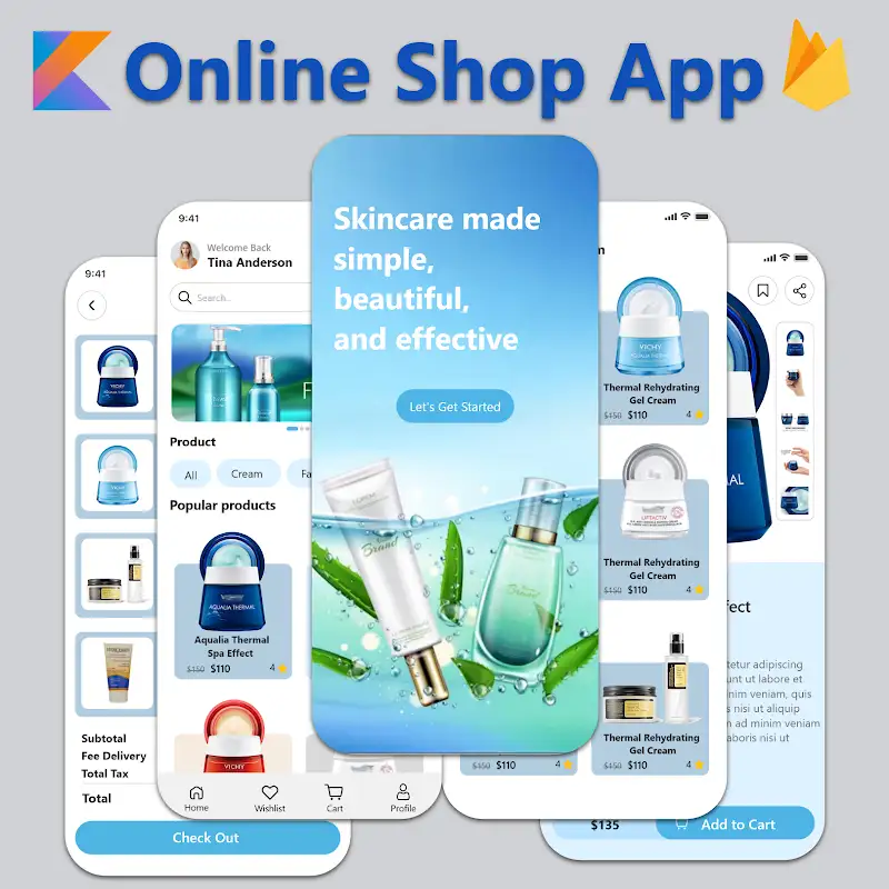 🧴 Skin Care Store App – Kotlin + Firebase 