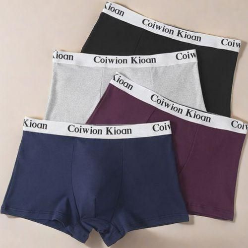 Berrykey 4Pcs Men's Underwear Breathable Comfortable Stretch Cotton Boxer Briefs