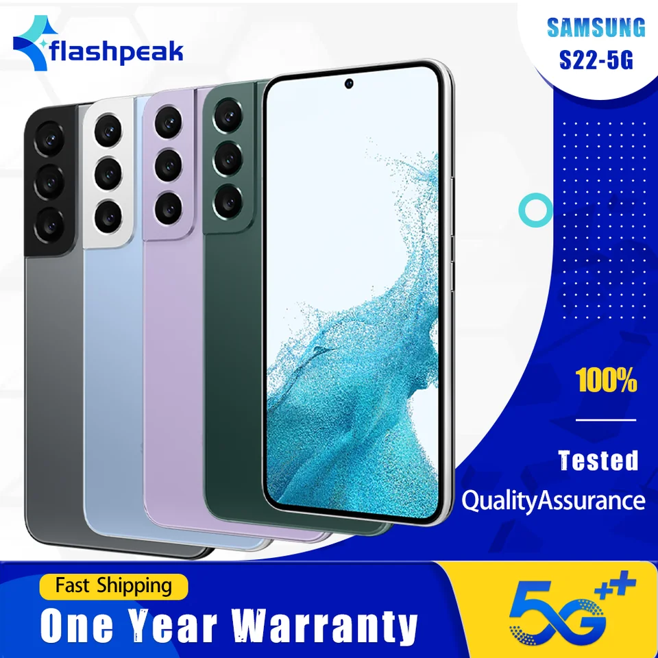 Samsung Galaxy S22 5G S901U1 Original 6.1" AMOLED RAM 8GB ROM 128 Snapdragon NFC Octa Core Android S22 Cell Phone