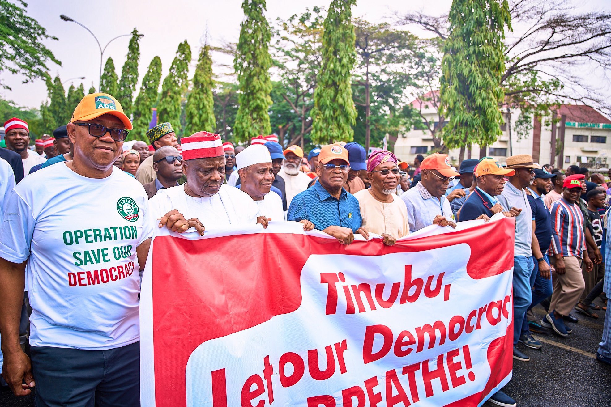 BREAKING: Top Nigerian Politicians Lead #OccupyINEC Protest Over Alleged 2027 Election Manipulation