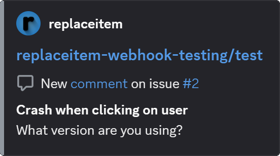 New comment on issue #2