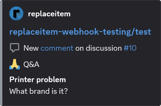 New comment on discussion #10