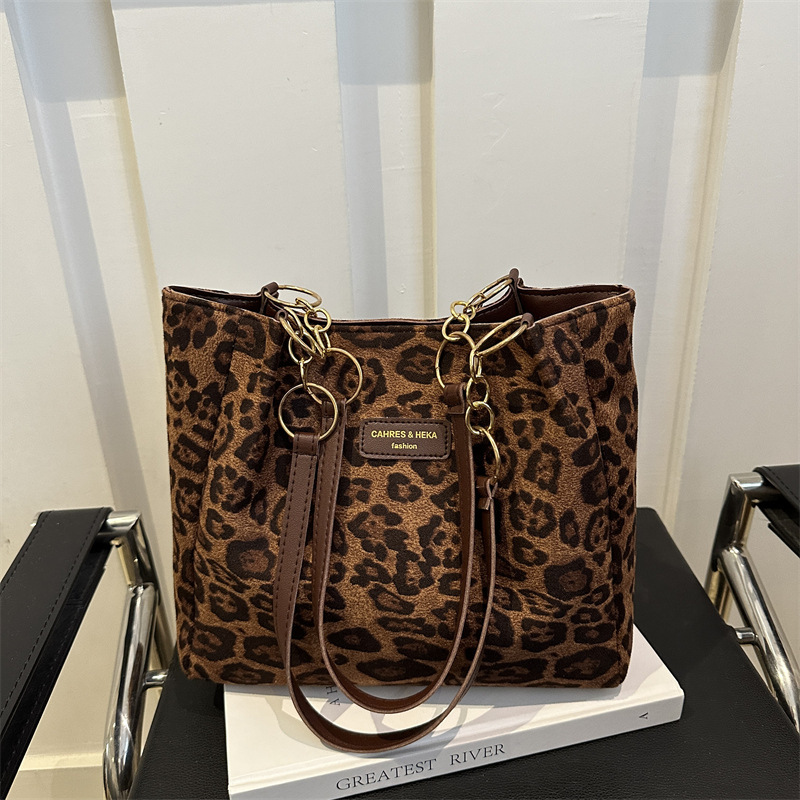 Suede Leopard Print Shoulder/Handbag thumbnail