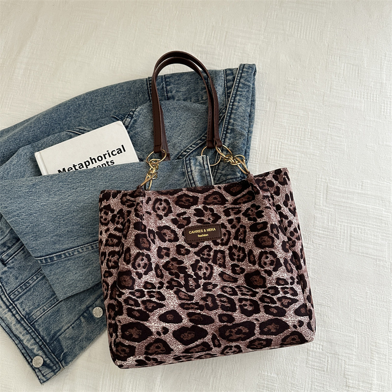 Suede Leopard Print Shoulder/Handbag thumbnail