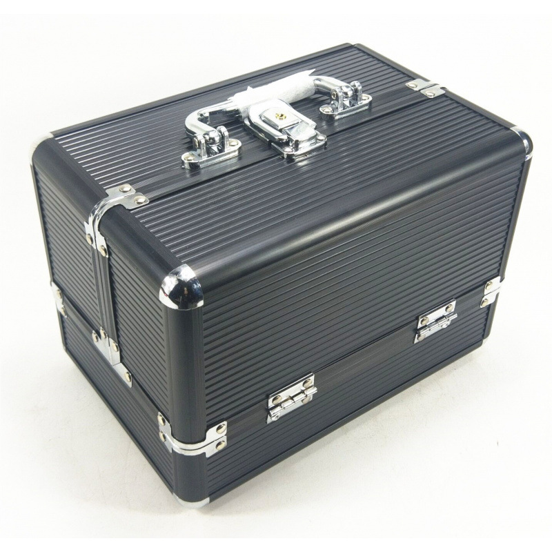 Double-opening aluminum alloy portable cosmetic case thumbnail