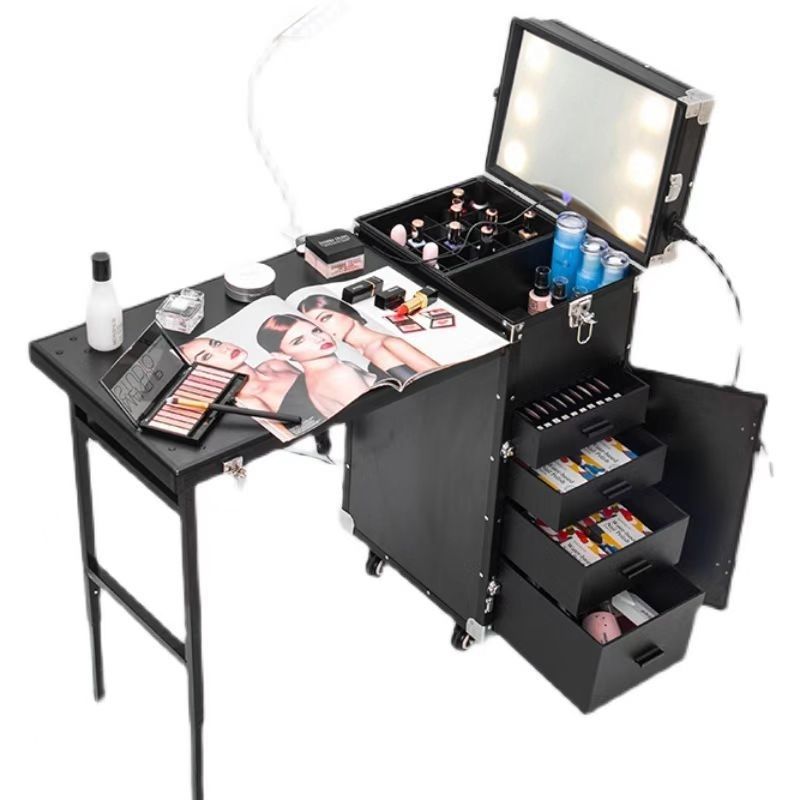 Large Nail Art Workbench Movable Trolley Case
