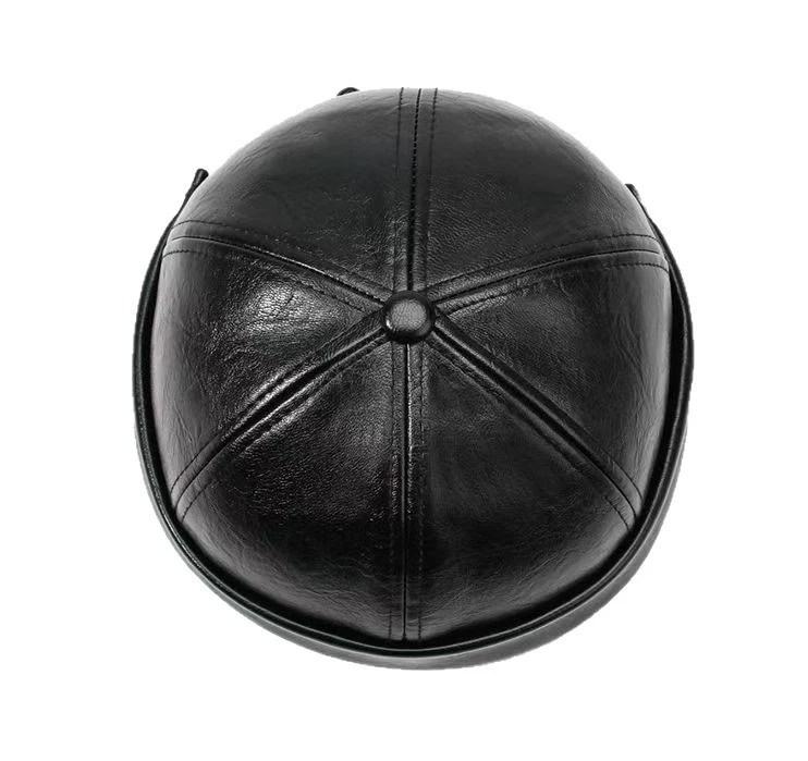 Landlord Hat Solid Color Pu Leather Plain Fedora Men's thumbnail