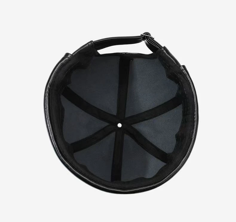 Landlord Hat Solid Color Pu Leather Plain Fedora Men's thumbnail