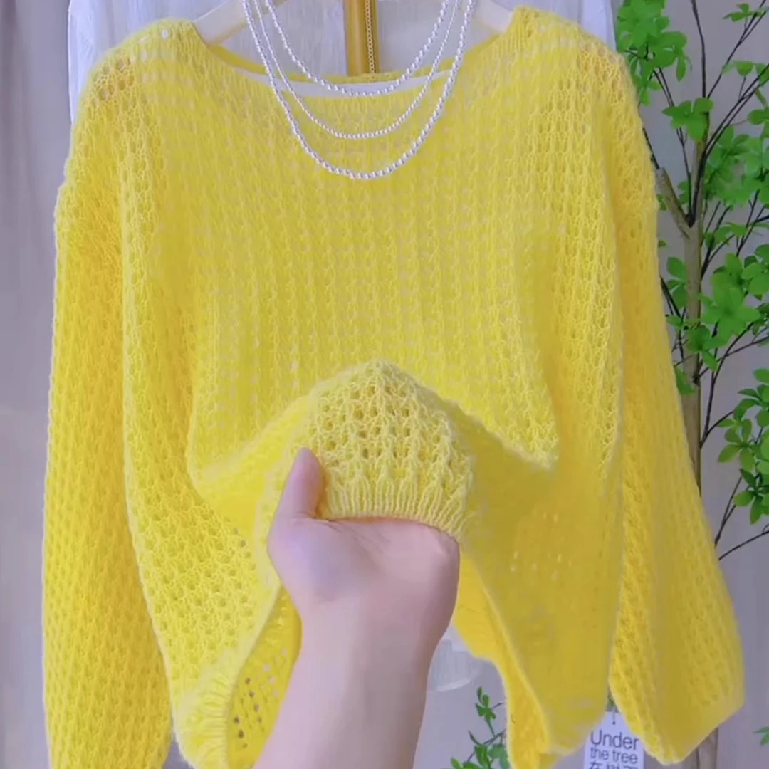 Sweet Pink Hollow Knitted Top