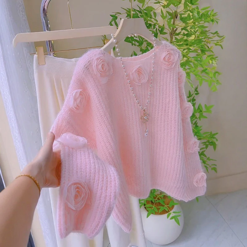 Three-Dimensional Flower Mountain Lazy Style Sweater thumbnail