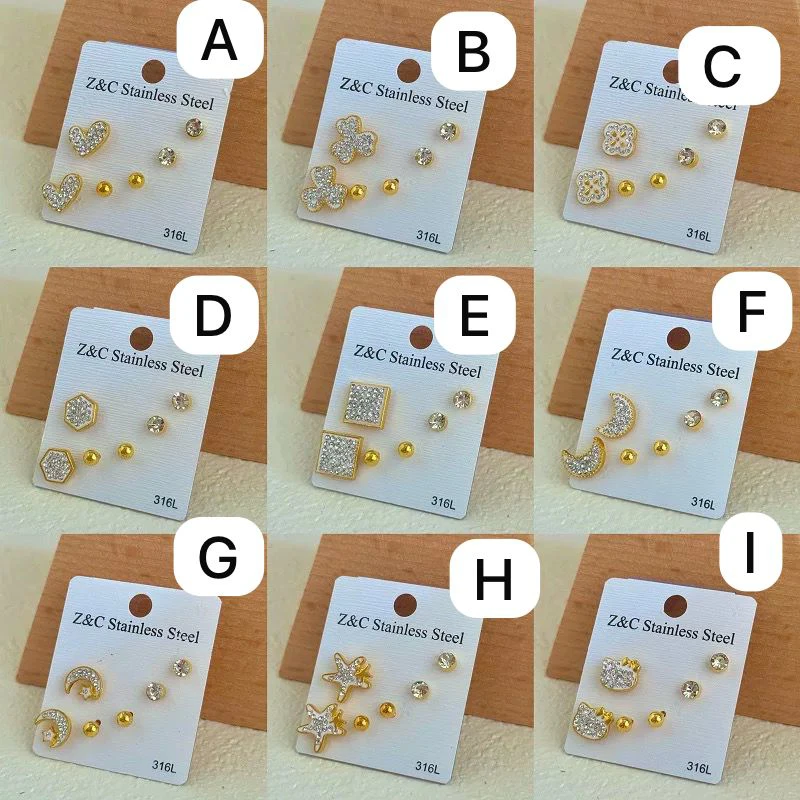 Pairs of Earrings Light Luxury