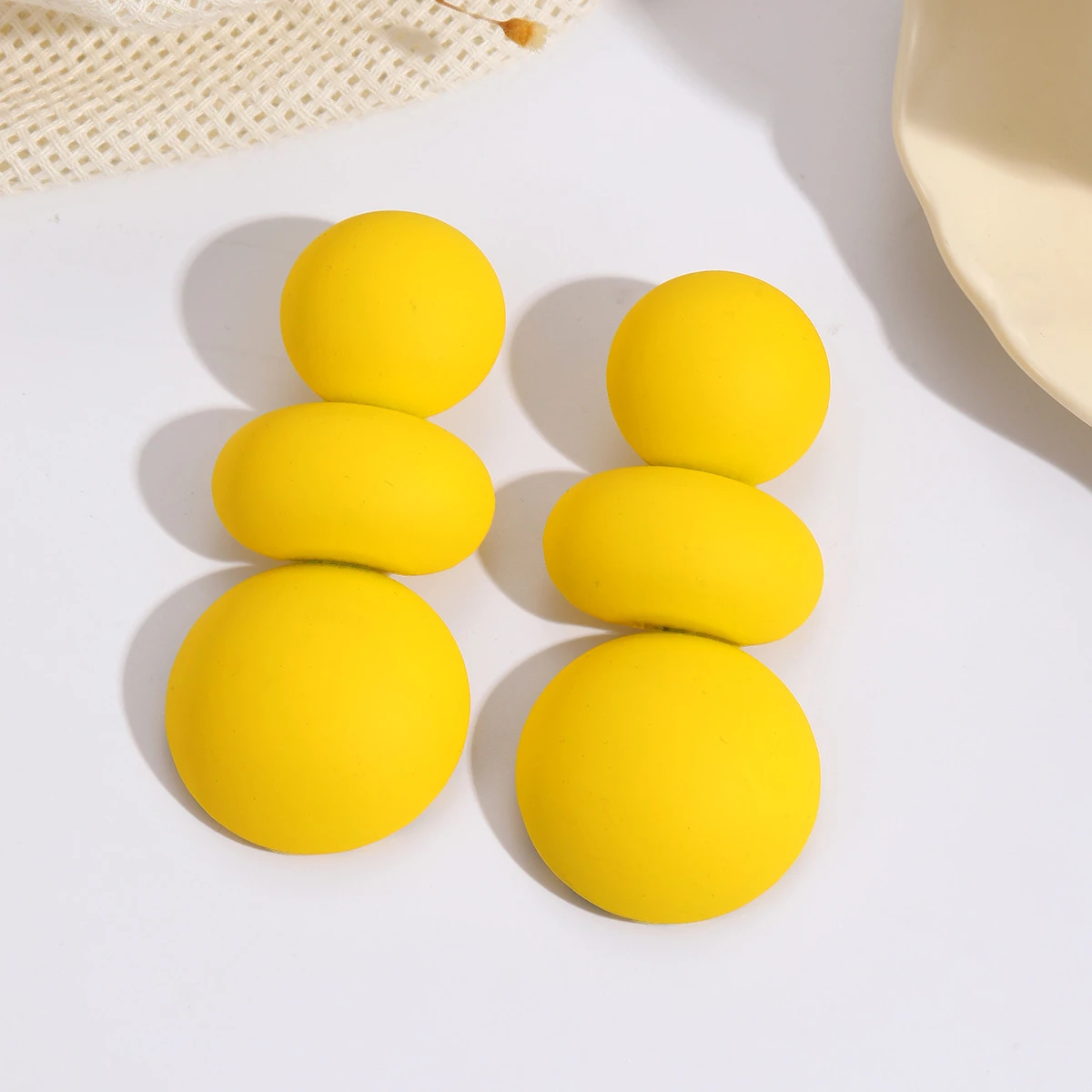 Round Steamed Bun Earrings thumbnail