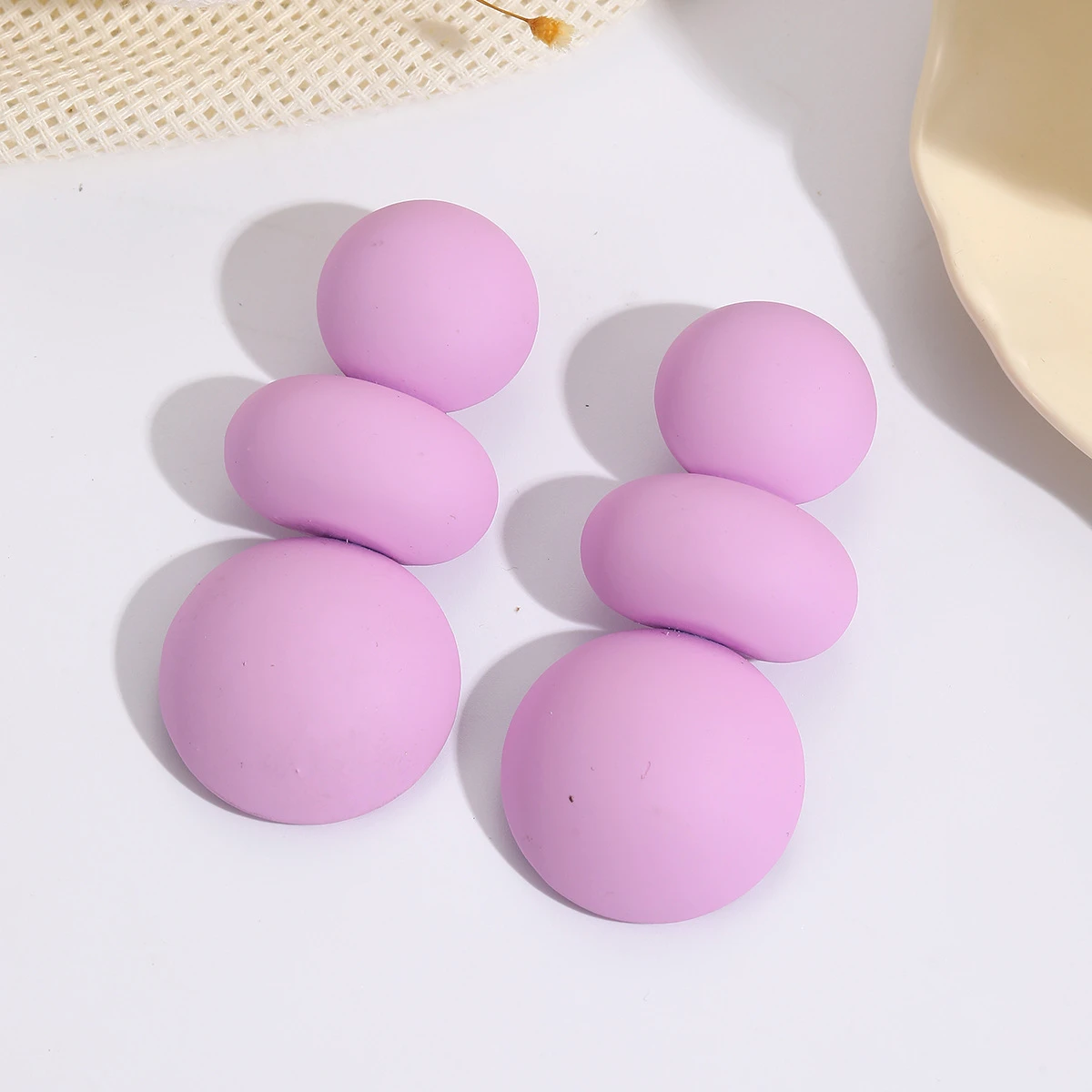 Round Steamed Bun Earrings thumbnail