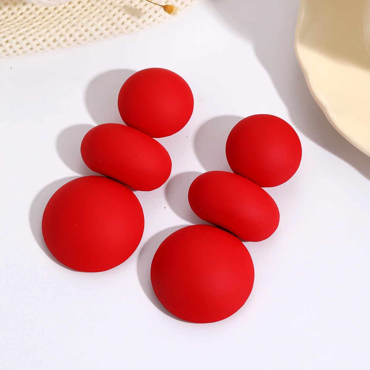 Round Steamed Bun Earrings thumbnail