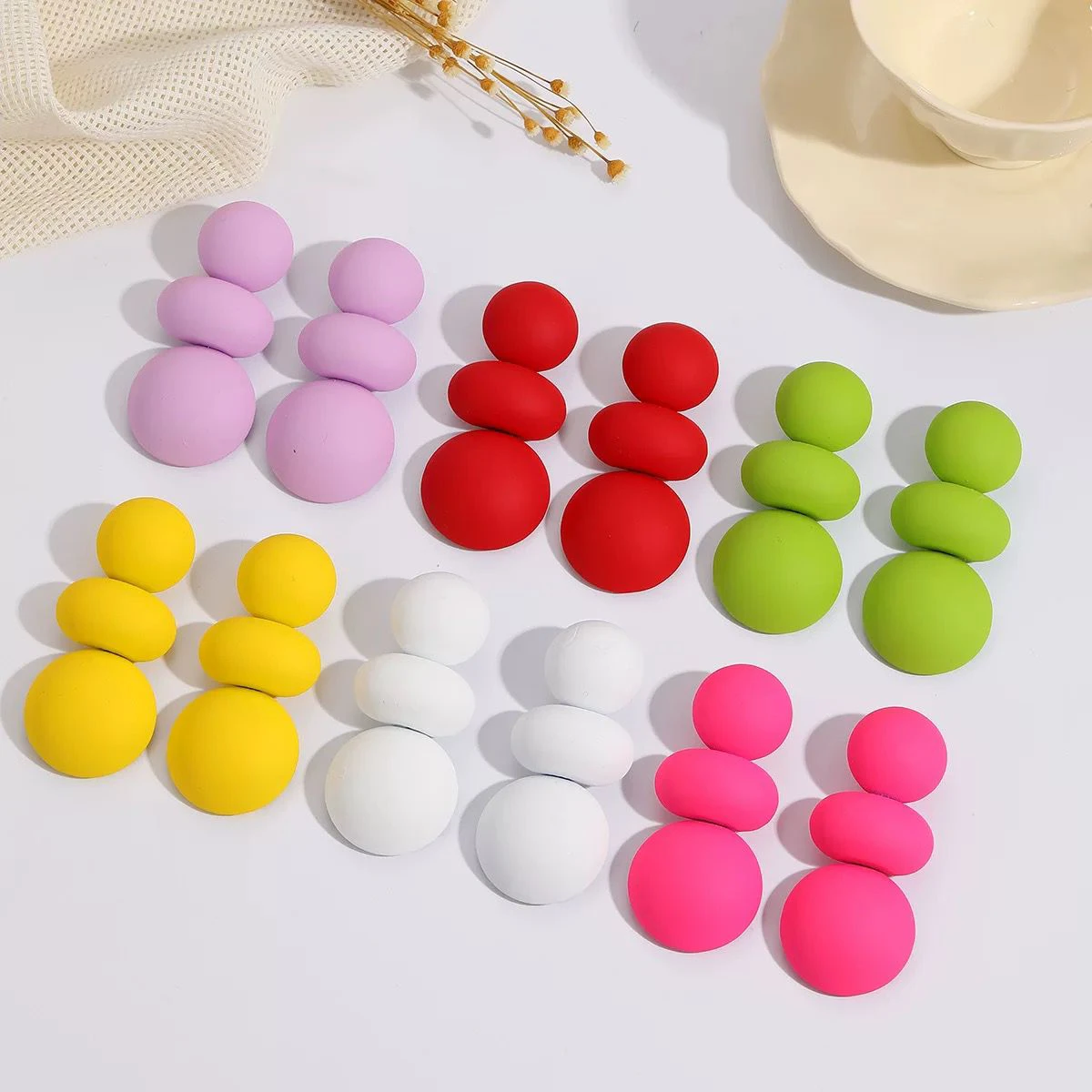 Round Steamed Bun Earrings thumbnail