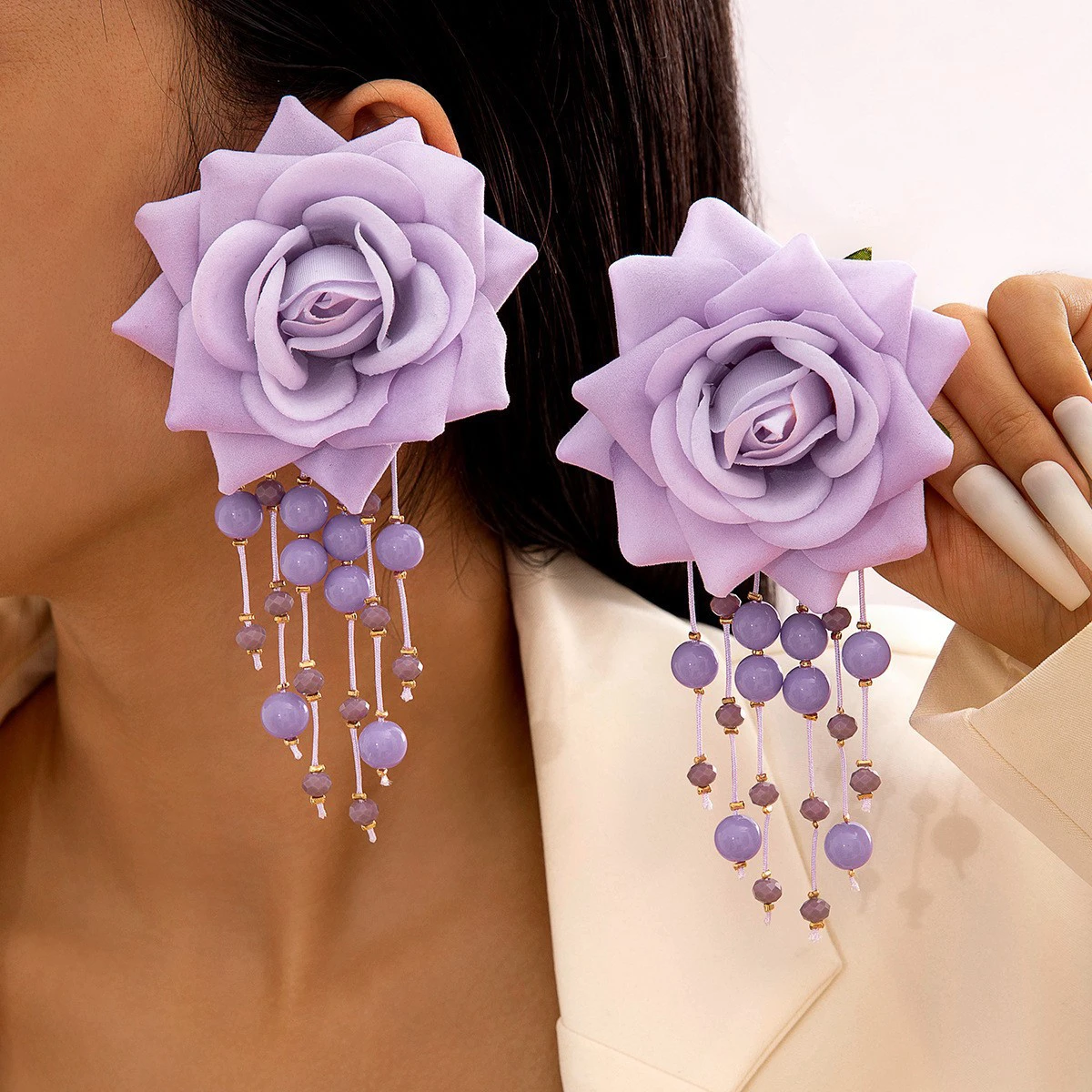 Bohemian Exaggerated Flower Earrings thumbnail