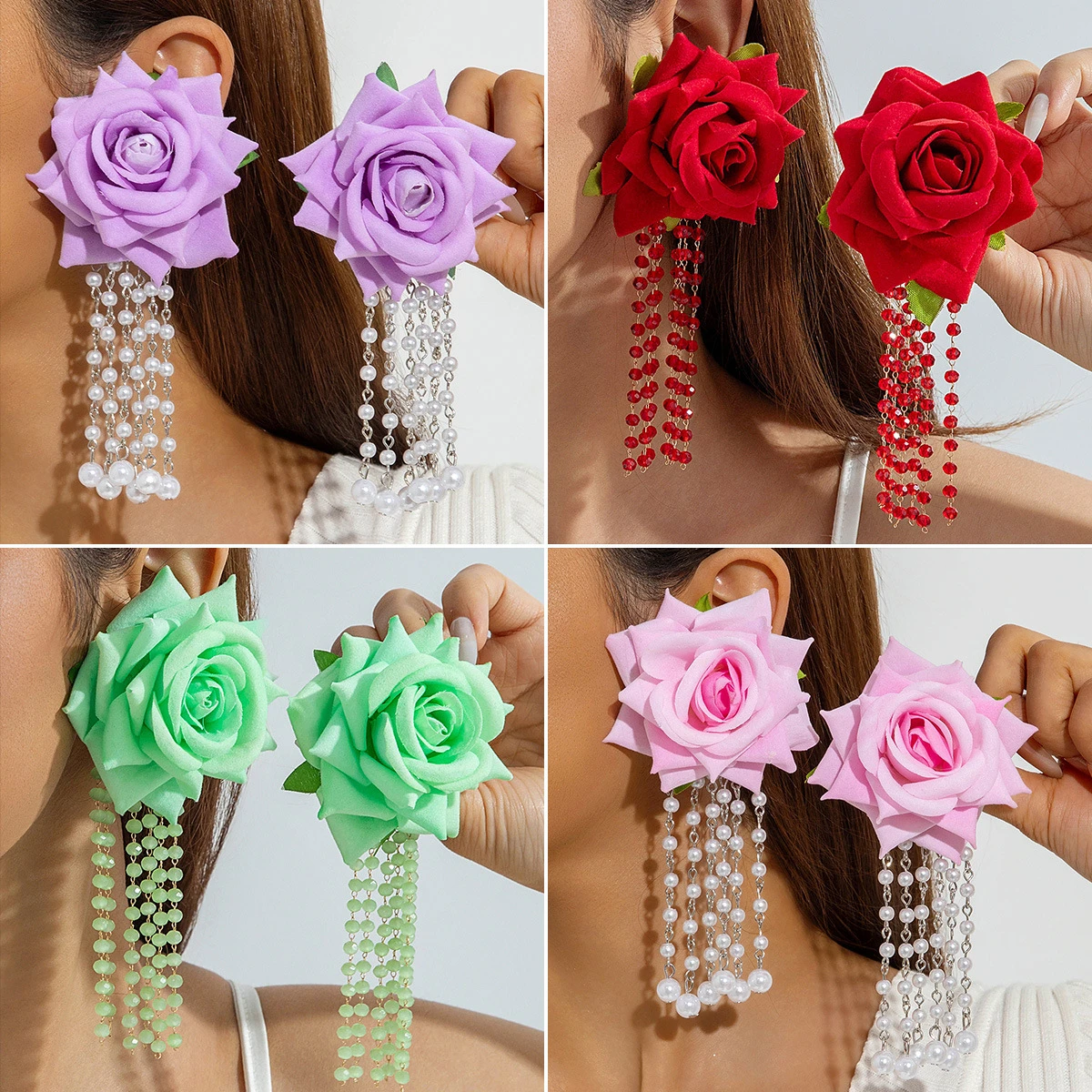 Bohemian Exaggerated Flower Earrings thumbnail