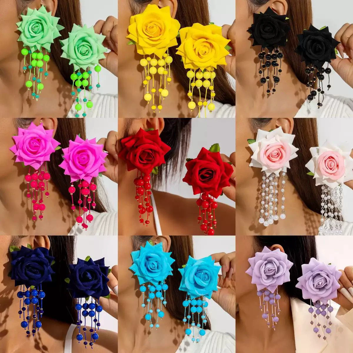 Bohemian Exaggerated Flower Earrings thumbnail