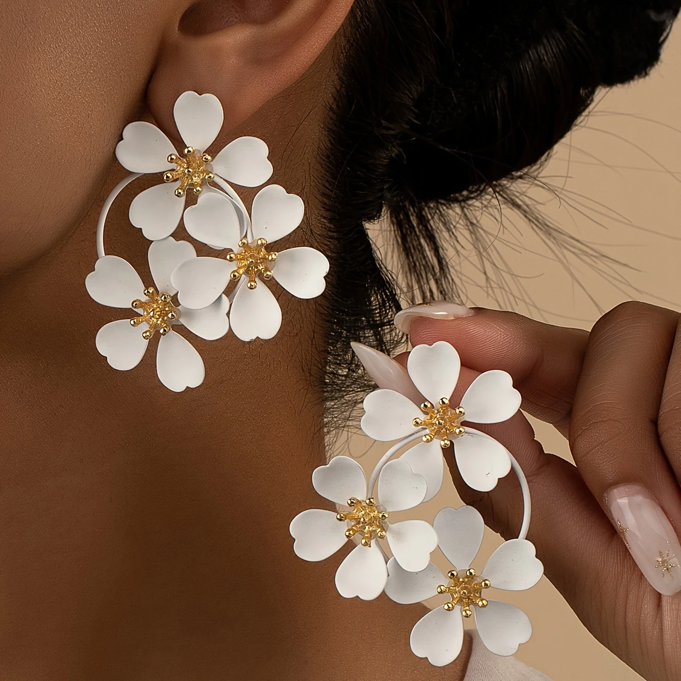 Exaggerated Retro Flower Earrings