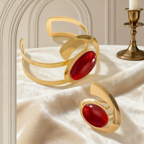 exaggerated opening bracelet ring personality punk style thumbnail