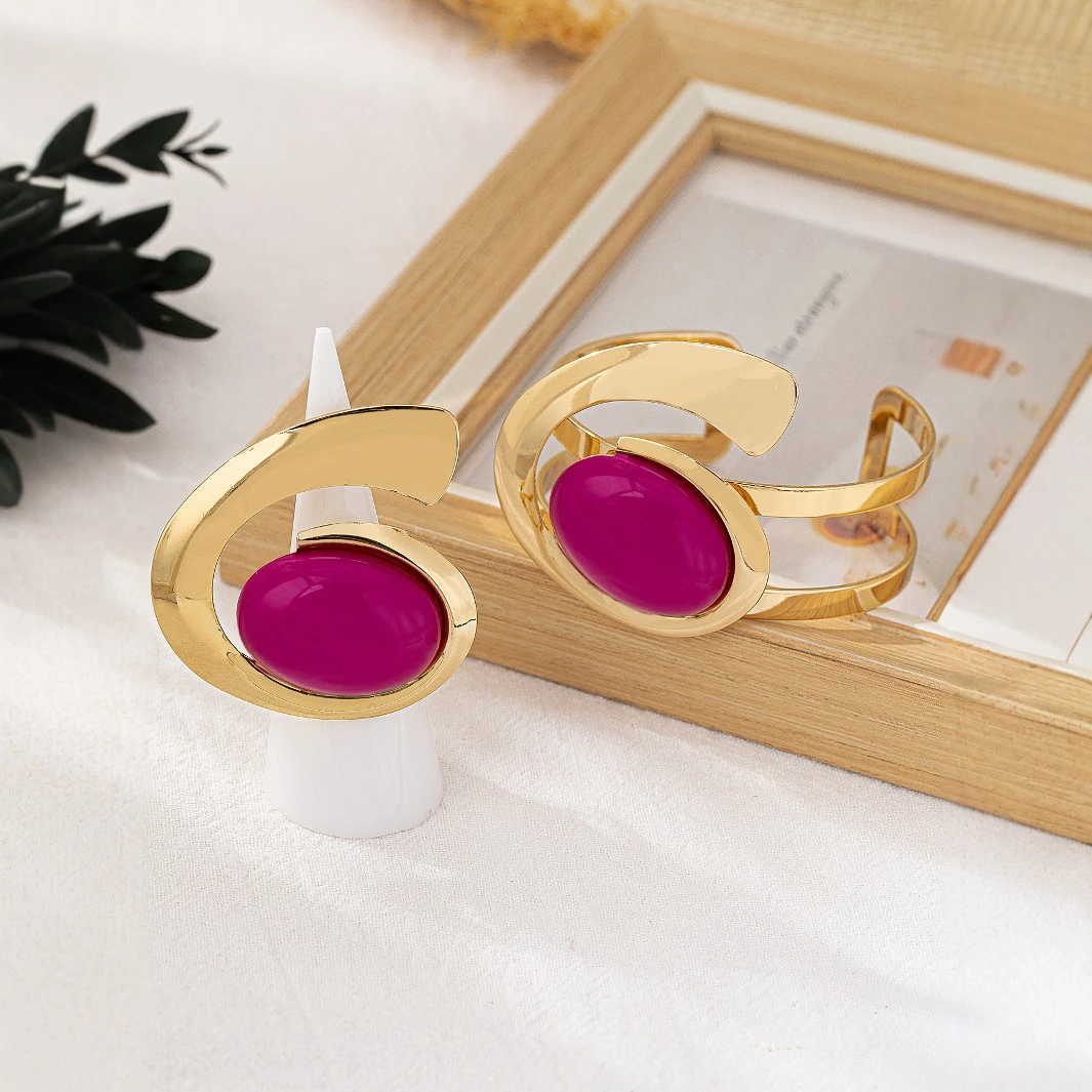 exaggerated opening bracelet ring personality punk style thumbnail