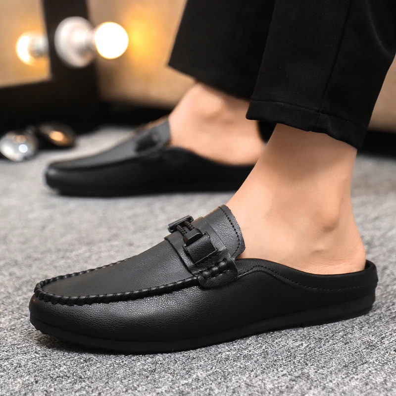 casual half-slip-on leather shoes thumbnail