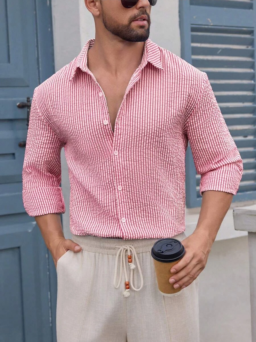 men's casual slim-fit shirt jacket