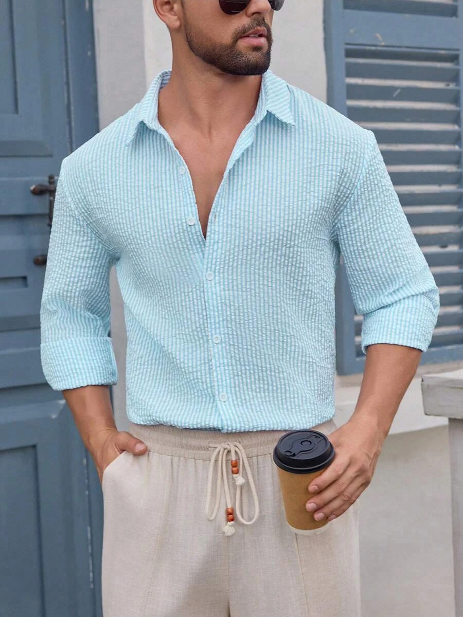 men's casual slim-fit shirt jacket thumbnail