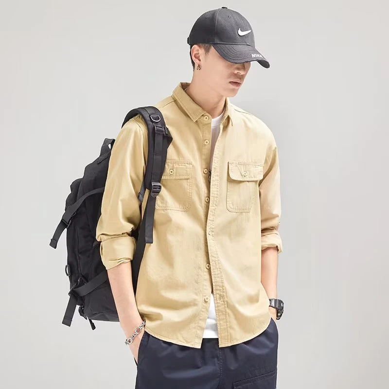 Japanese-Style Casual Long-Sleeve Shirt for Men