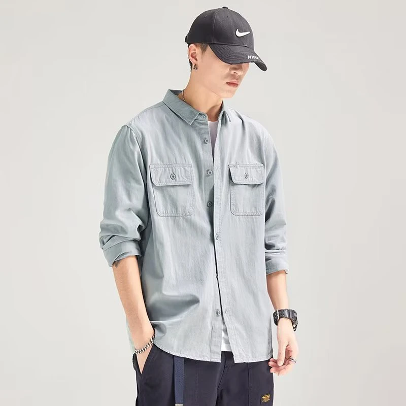 Japanese-Style Casual Long-Sleeve Shirt for Men thumbnail