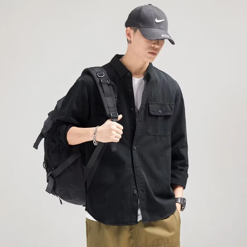 Japanese-Style Casual Long-Sleeve Shirt for Men thumbnail