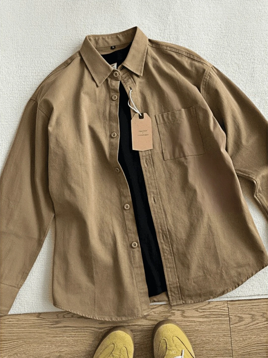 Army Green Long-Sleeved Shirt for Men thumbnail