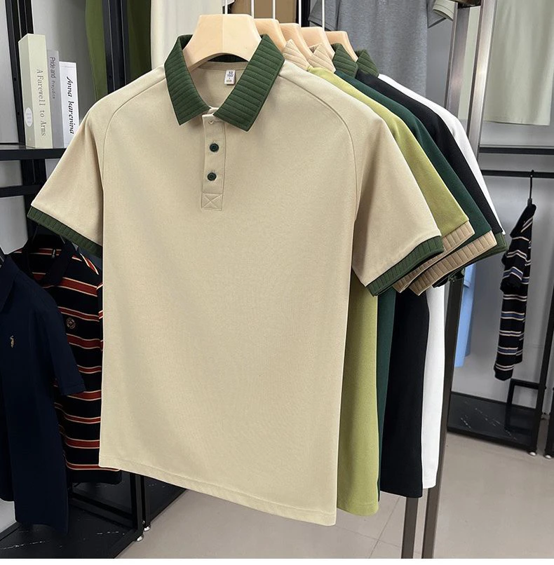 Casual Saddle Shoulder Design Men's Short Sleeve