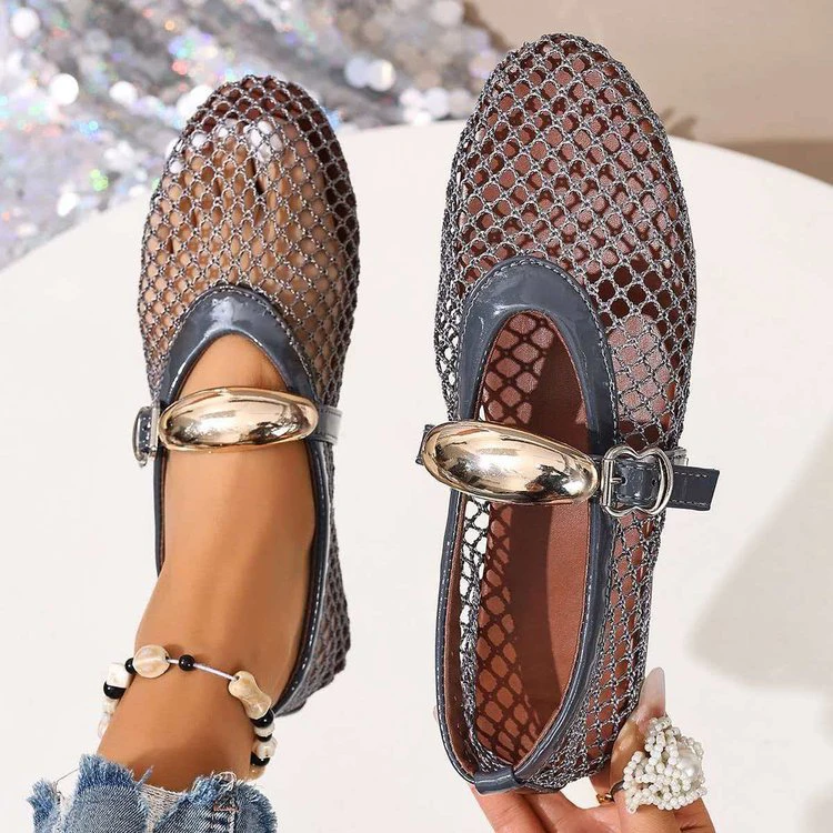 Toe Fish Mesh Hollow Ballet Shoes