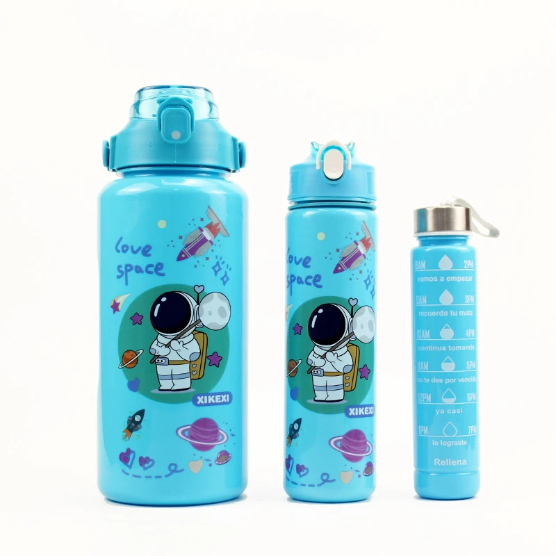 2000ml Three-Piece Set Men's Outdoor Sports Water Bottle