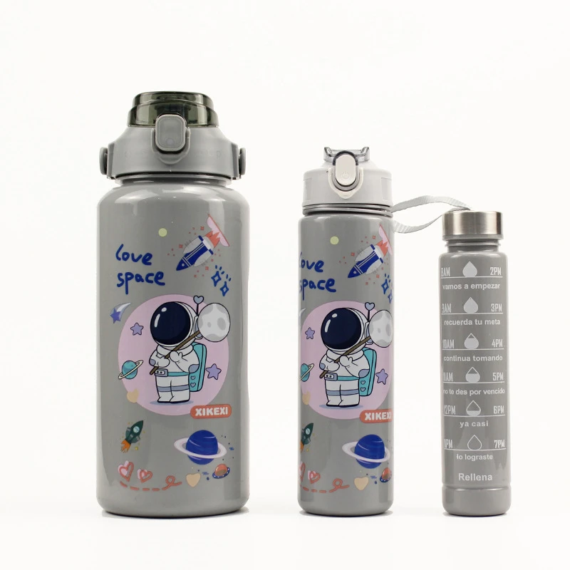 2000ml Three-Piece Set Men's Outdoor Sports Water Bottle thumbnail